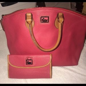 Pink Dooney & Bourke Leather Satchel & Wallet
